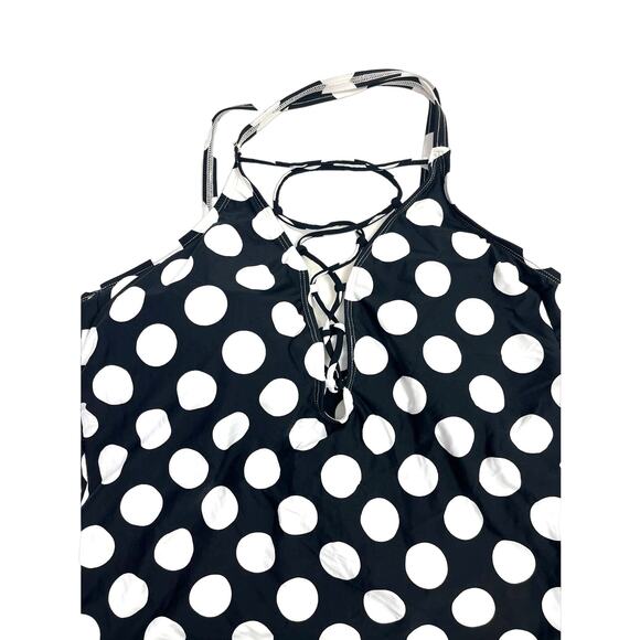 La Blanca Polka Dot Lace-Up Tummy Control One-Piece Swimsuit Size 18W NWOT - Picture 7 of 8